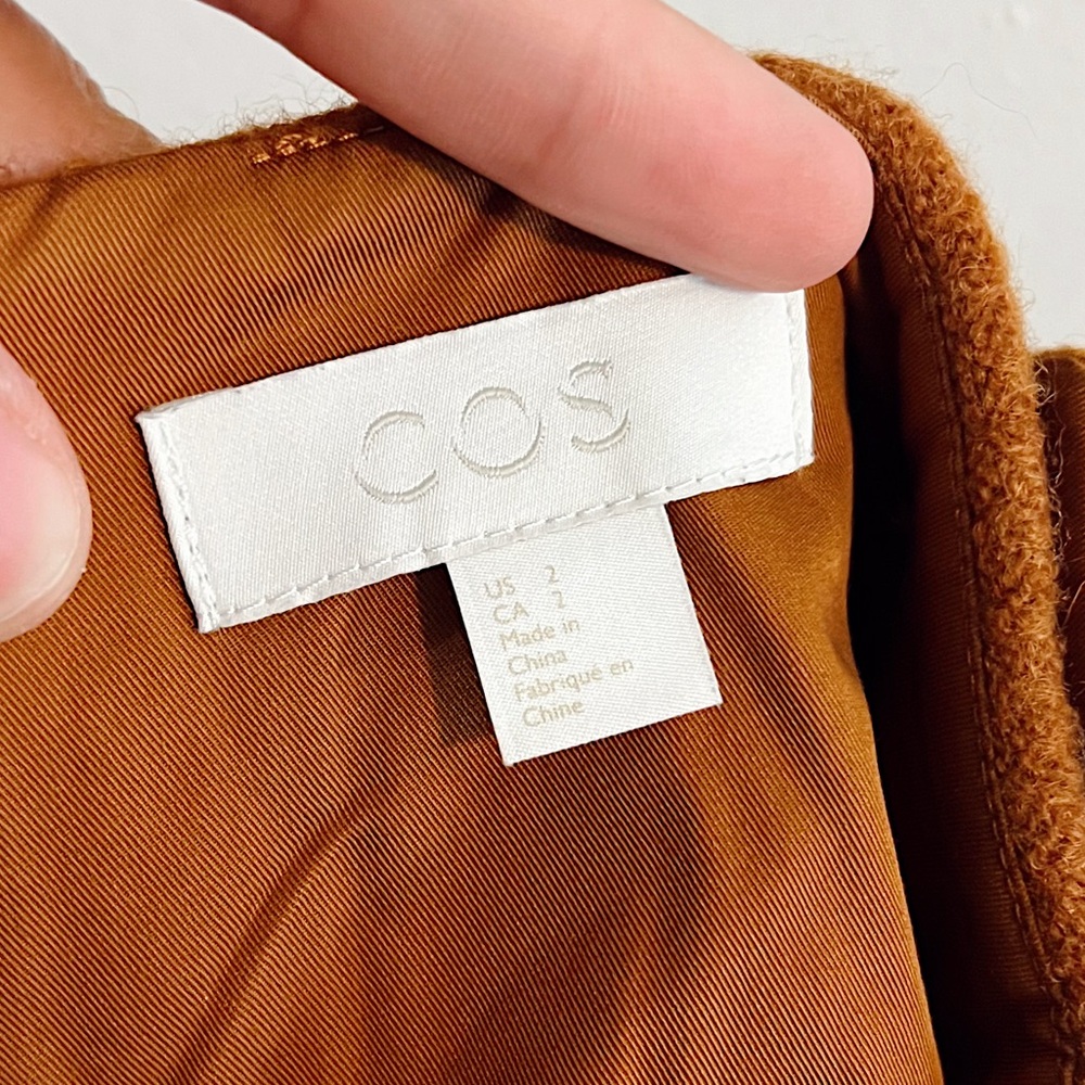 COS Rust Orange Wool Mini Skirt with Patch Pocket - Picture 8 of 8